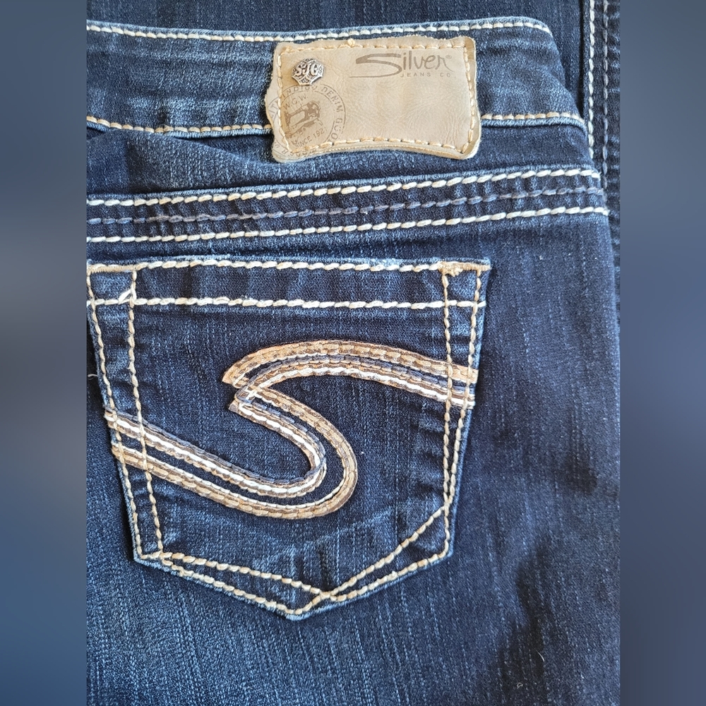 Women's Silver Frances 22" Bootcut Raw Jeans Darkwash NWOT